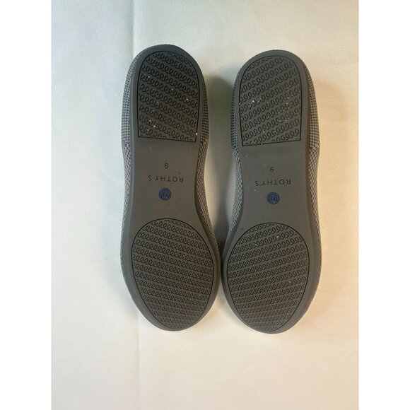 Rothy's Ballet Flats Grey Knit Size 9 Slip On Comfort Round Toe Ballerina Shoes - Picture 9 of 11